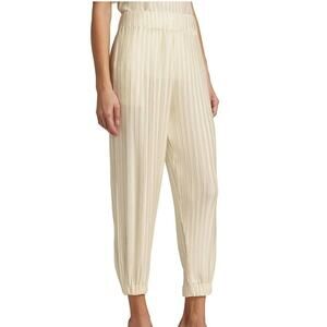Derek Lam 10 Crosby 4 NEW Womens Bayley Pleated Elastic Waist Pant Cream